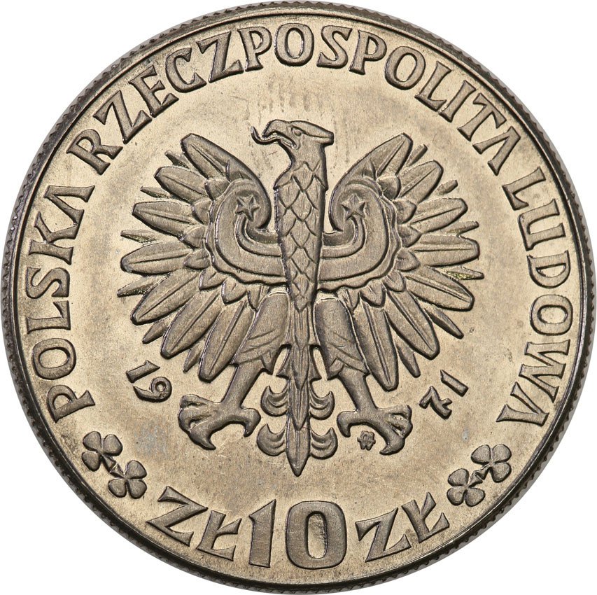 PRL. PRÓBA Nikiel 10 złotych 1971 FAO chleb